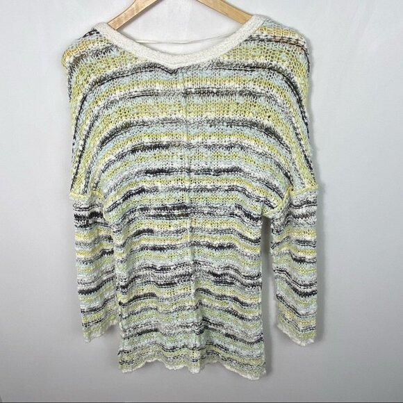 Free People‎ Marled Songbird Chunky Knit Pullover Sweater V-Neck Revolve Boho S - Picture 13 of 13
